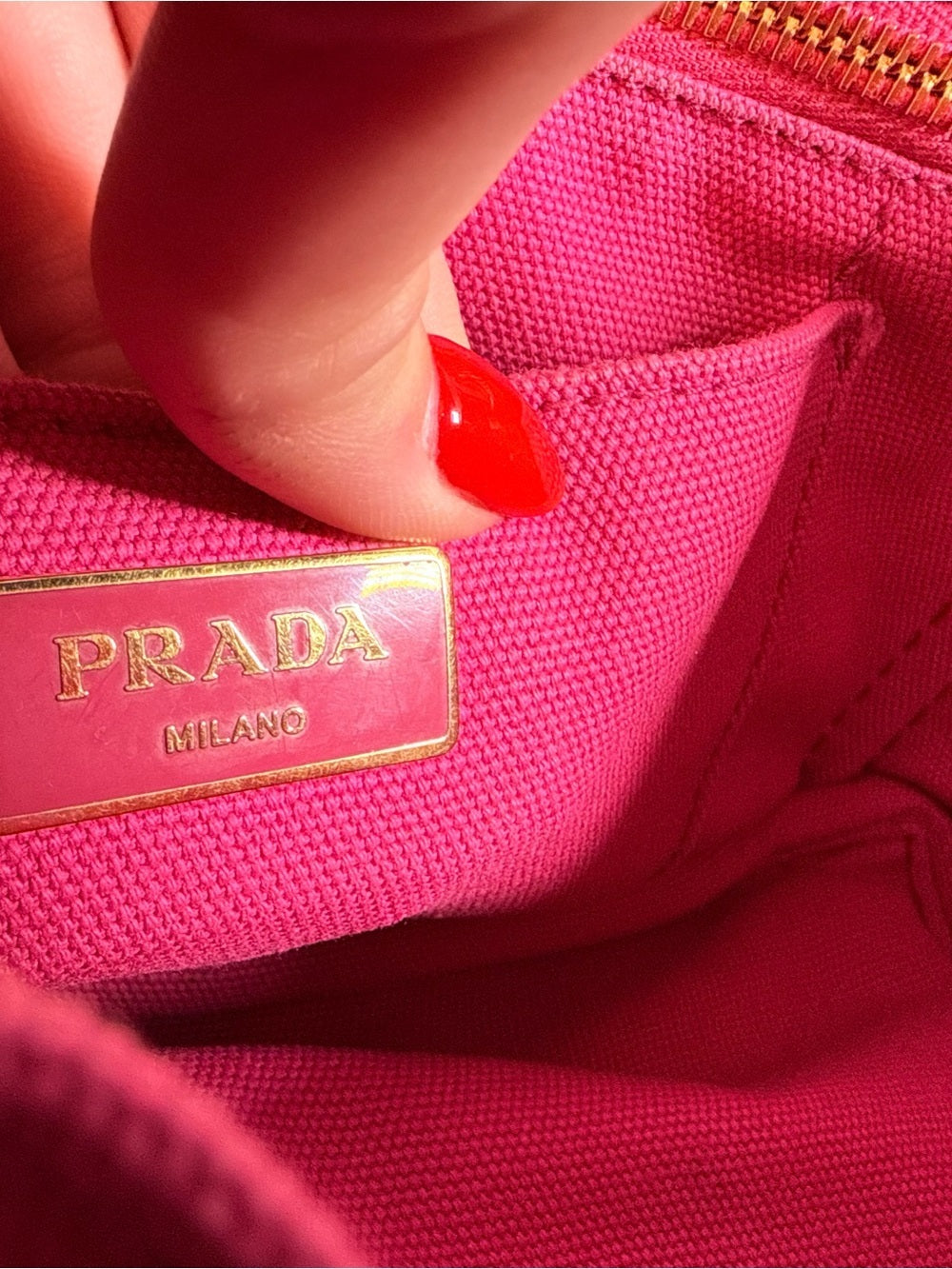 Prada Canapa Pink Canvas Tote Bag