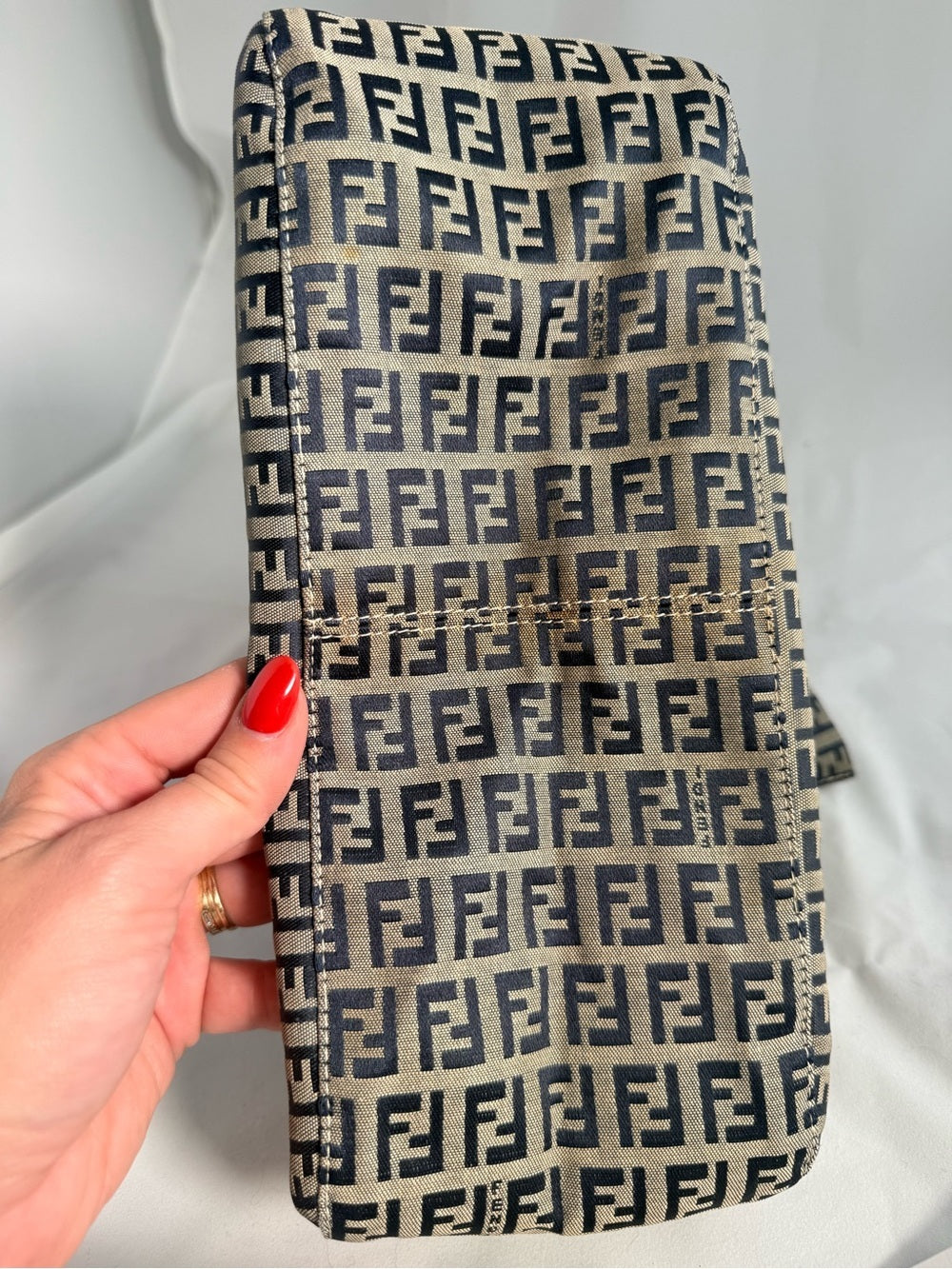 Fendi Blue Zucca Mama Baguette