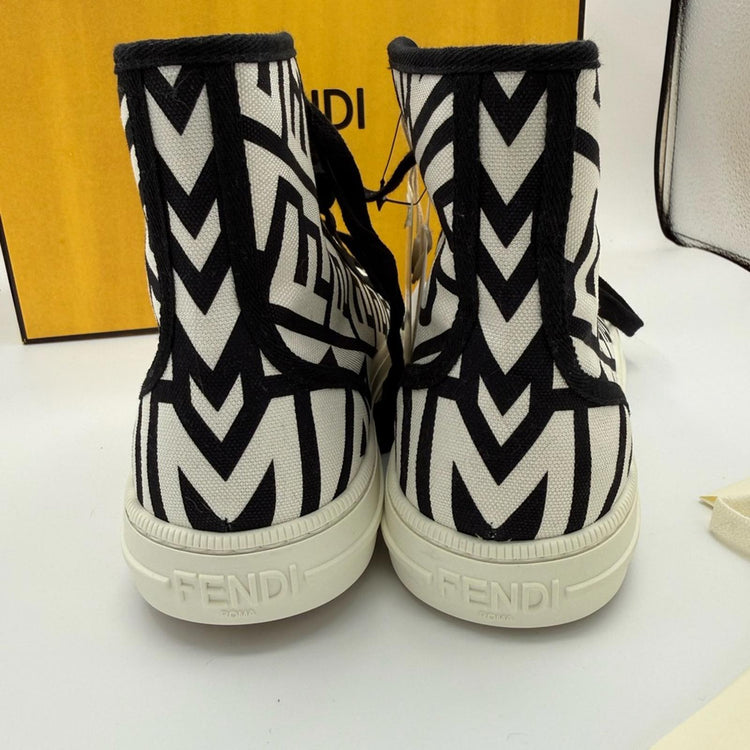 Fendi x Marc Jacobs Black and White High-Top Sneakers