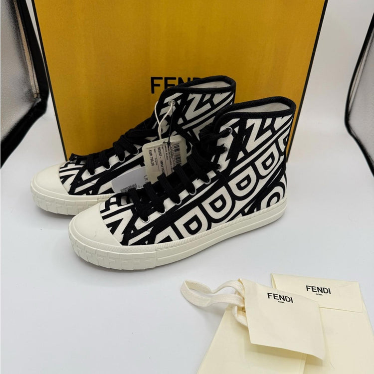 Fendi x Marc Jacobs Black and White High-Top Sneakers
