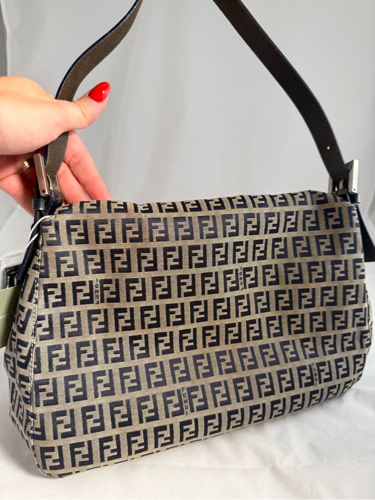 Fendi Blue Zucca Mama Baguette