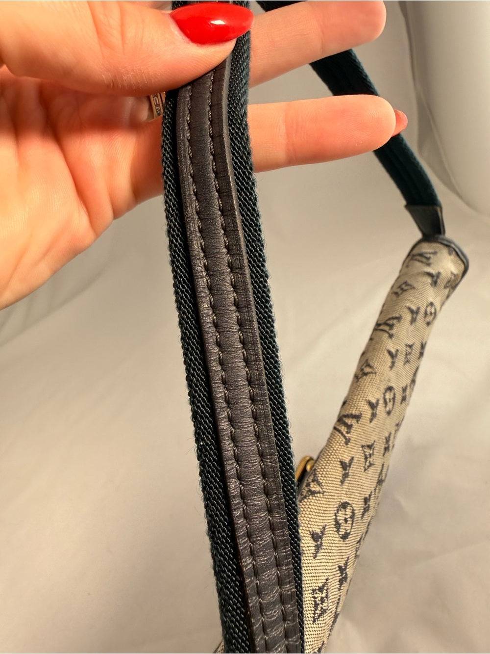 Louis Vuitton Navy Mini Lin  Majorie Shoulder Bag