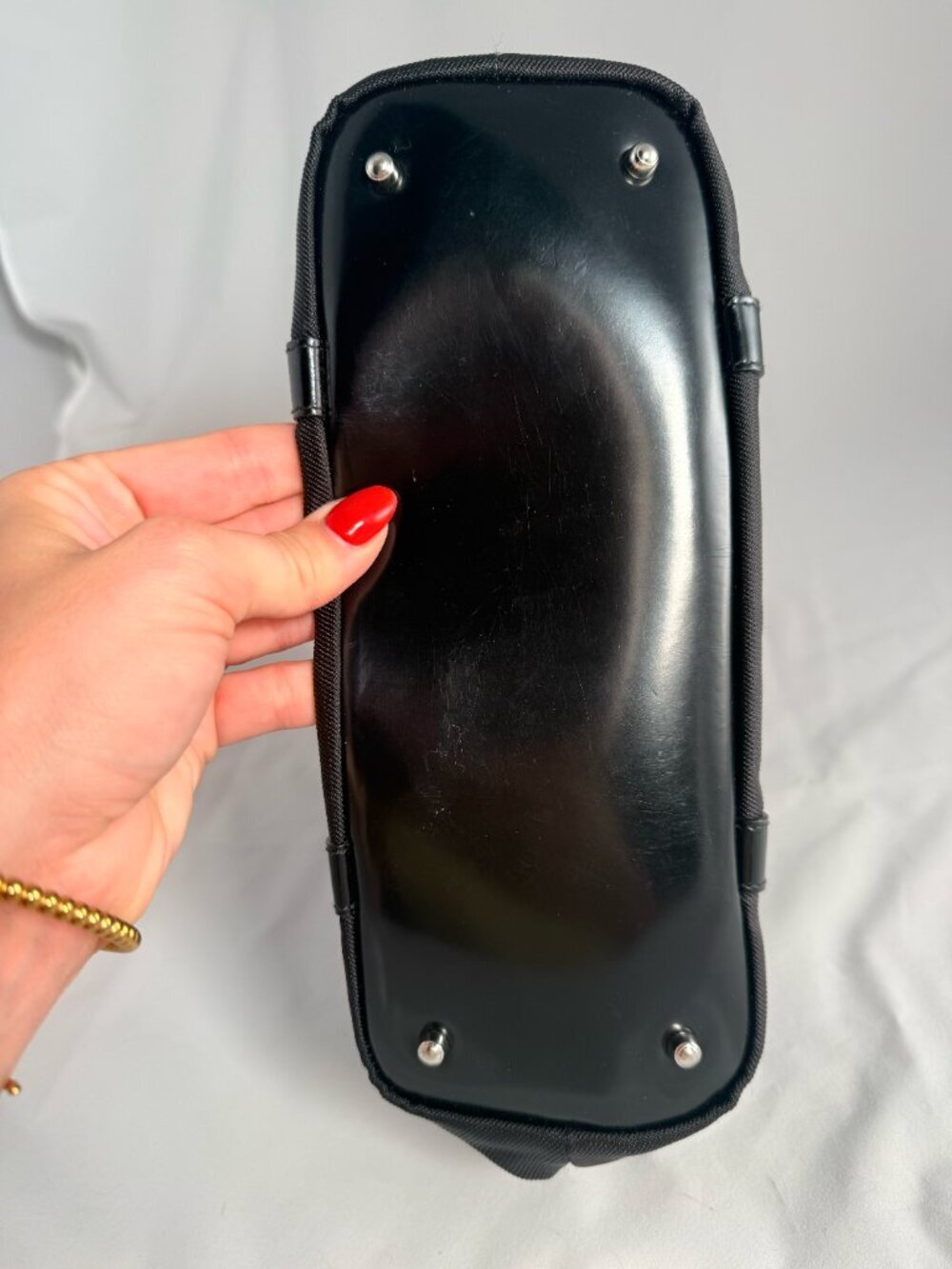 Vintage Gucci Bamboo Nylon Handbag