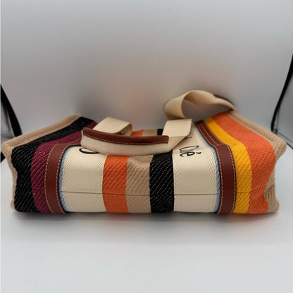 Chloe Medium Woody Tote Multicolor Striped Canvas