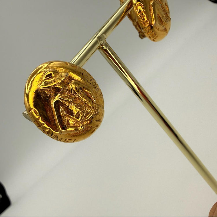 CHANEL Coco Mademoiselle Vintage Gold Clip-On Earrings