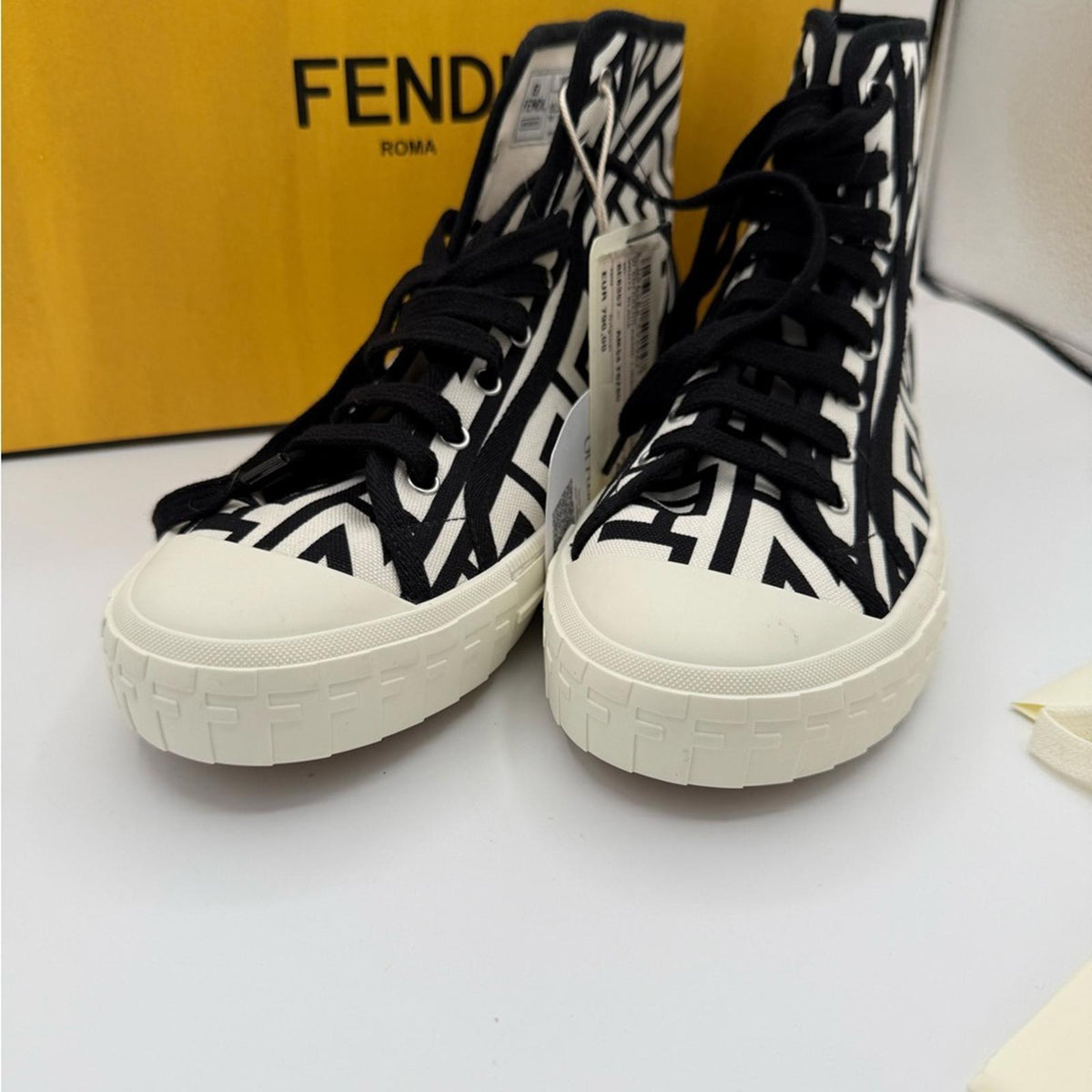 Fendi x Marc Jacobs Black and White High-Top Sneakers