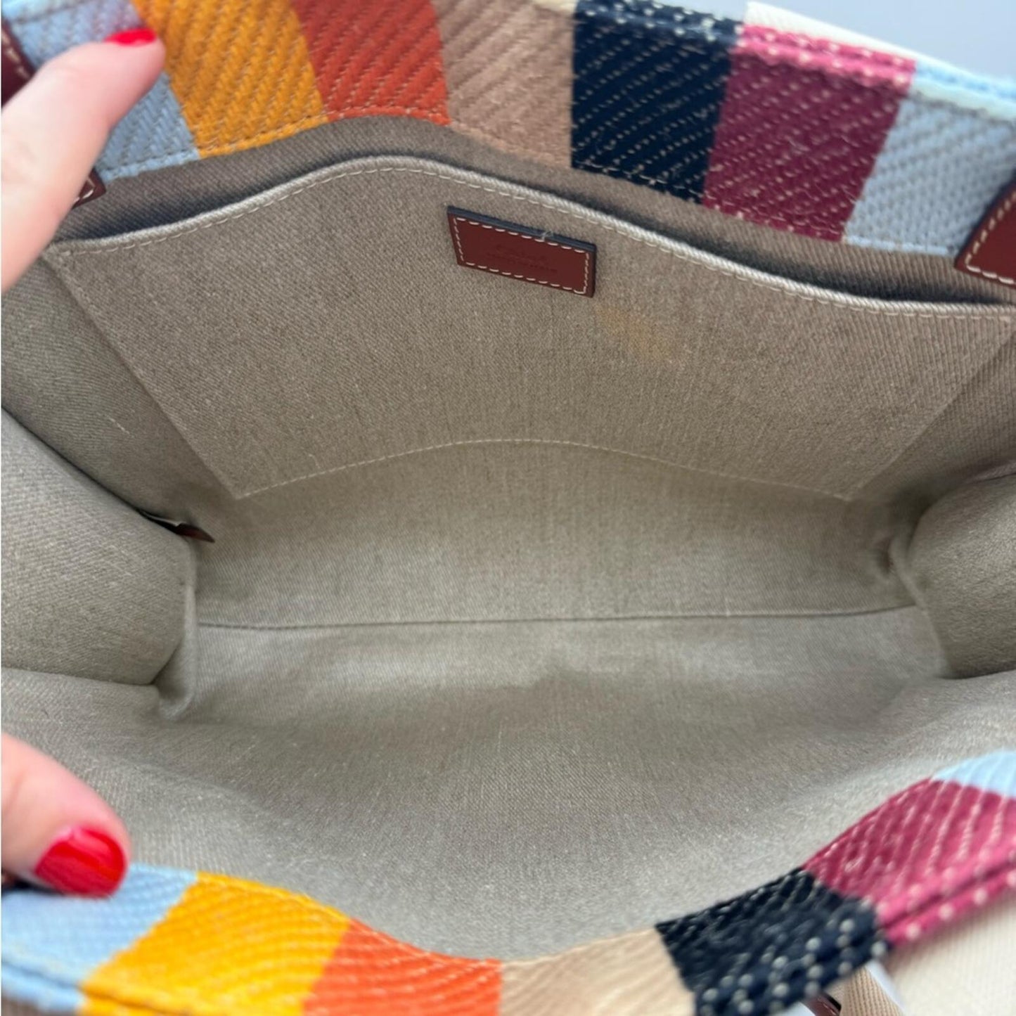 Chloe Medium Woody Tote Multicolor Striped Canvas