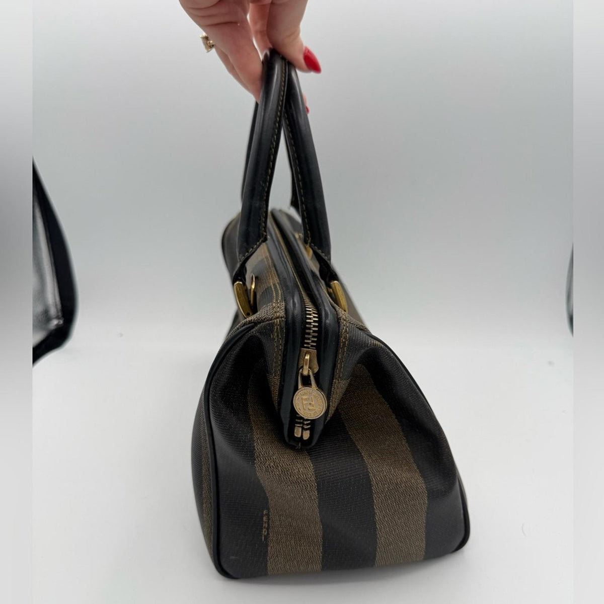 Fendi Pequin Boston bag