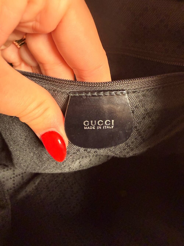Vintage Gucci Bamboo Nylon Handbag