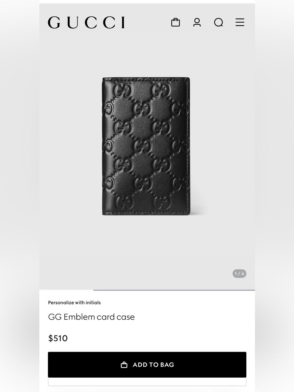 Gucci Guccisima Emblem Card Case