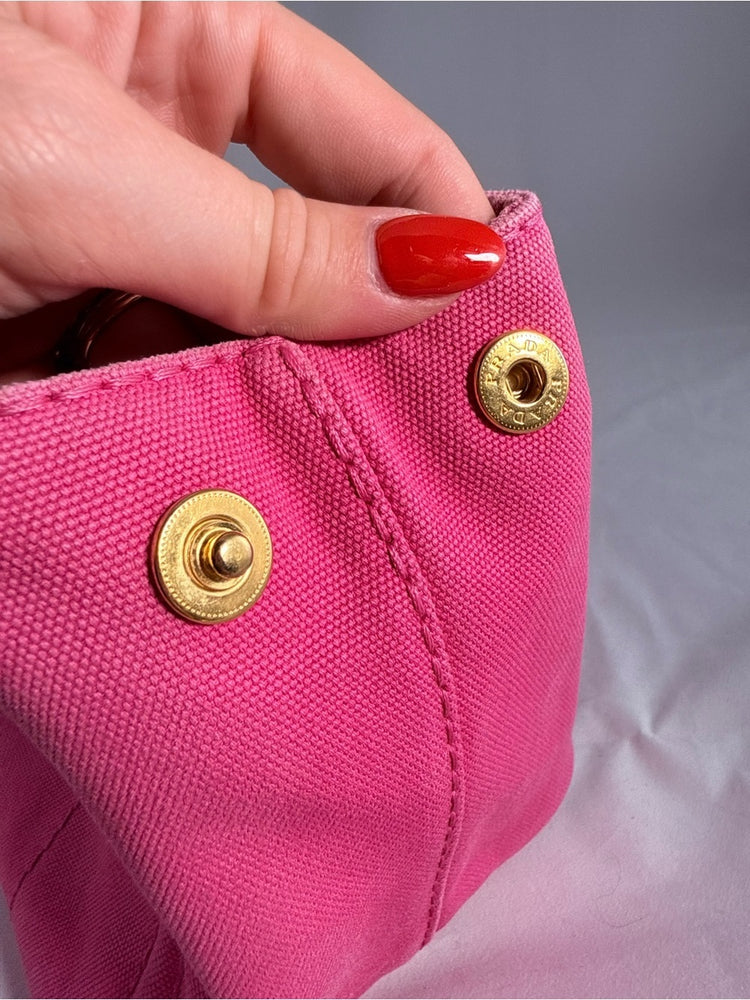 Prada Canapa Pink Canvas Tote Bag