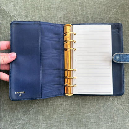 CHANEL 1997 Denim CC Logo Agenda Cover MM
