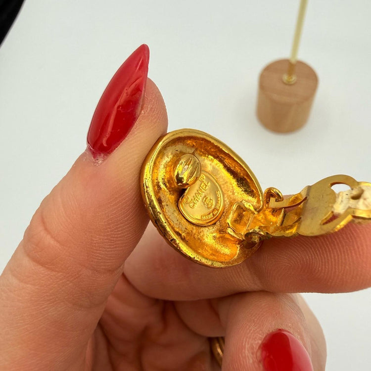 CHANEL Coco Mademoiselle Vintage Gold Clip-On Earrings