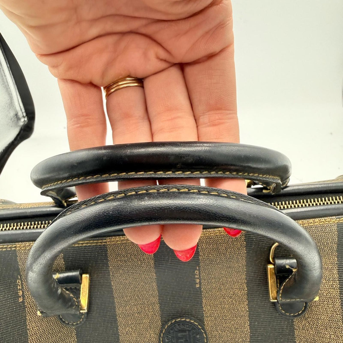 Fendi Pequin Boston bag
