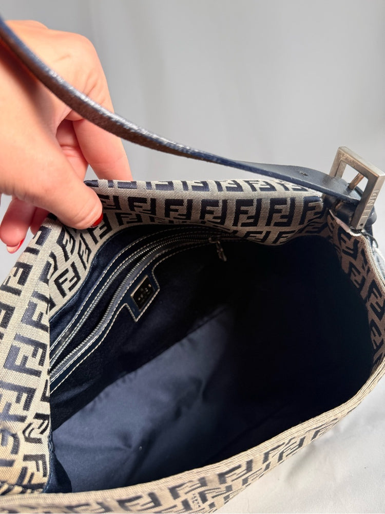 Fendi Blue Zucca Mama Baguette