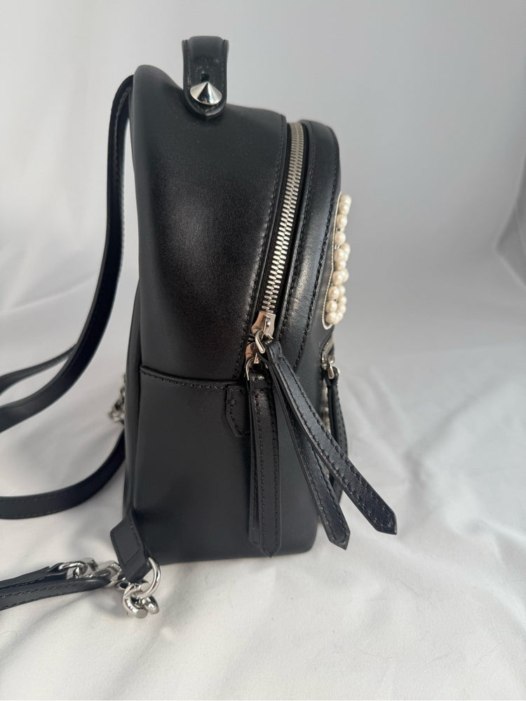 Fendi Mini By The Way Leather Backpack with Pearl Bow Detail