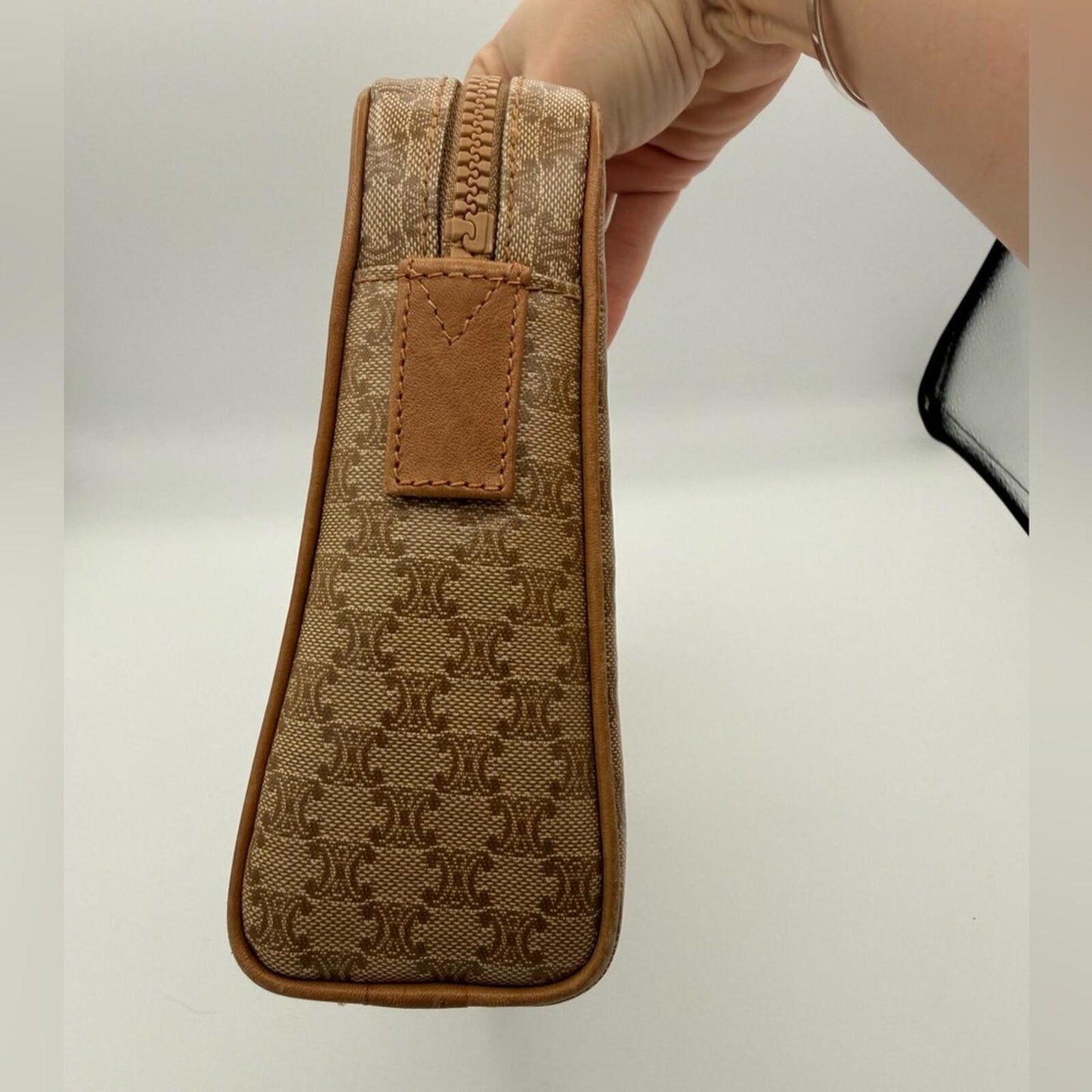 CELINE Tan Monogram Travel Pouch