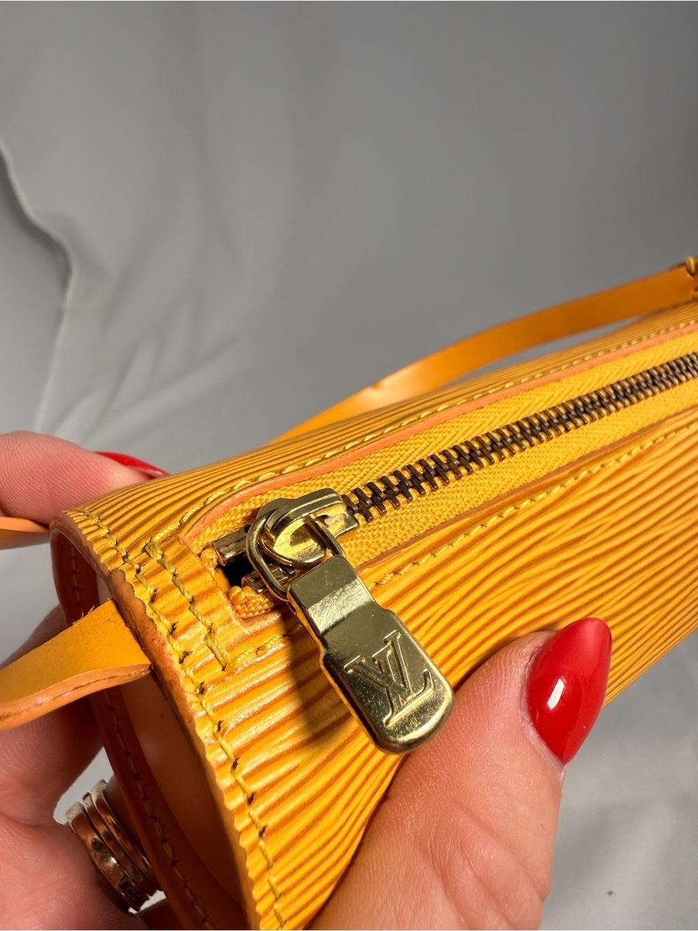 Louis Vuitton Yellow Epi Leather Papillon Mini Wristlet
