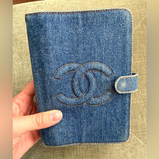 CHANEL 1997 Denim CC Logo Agenda Cover MM