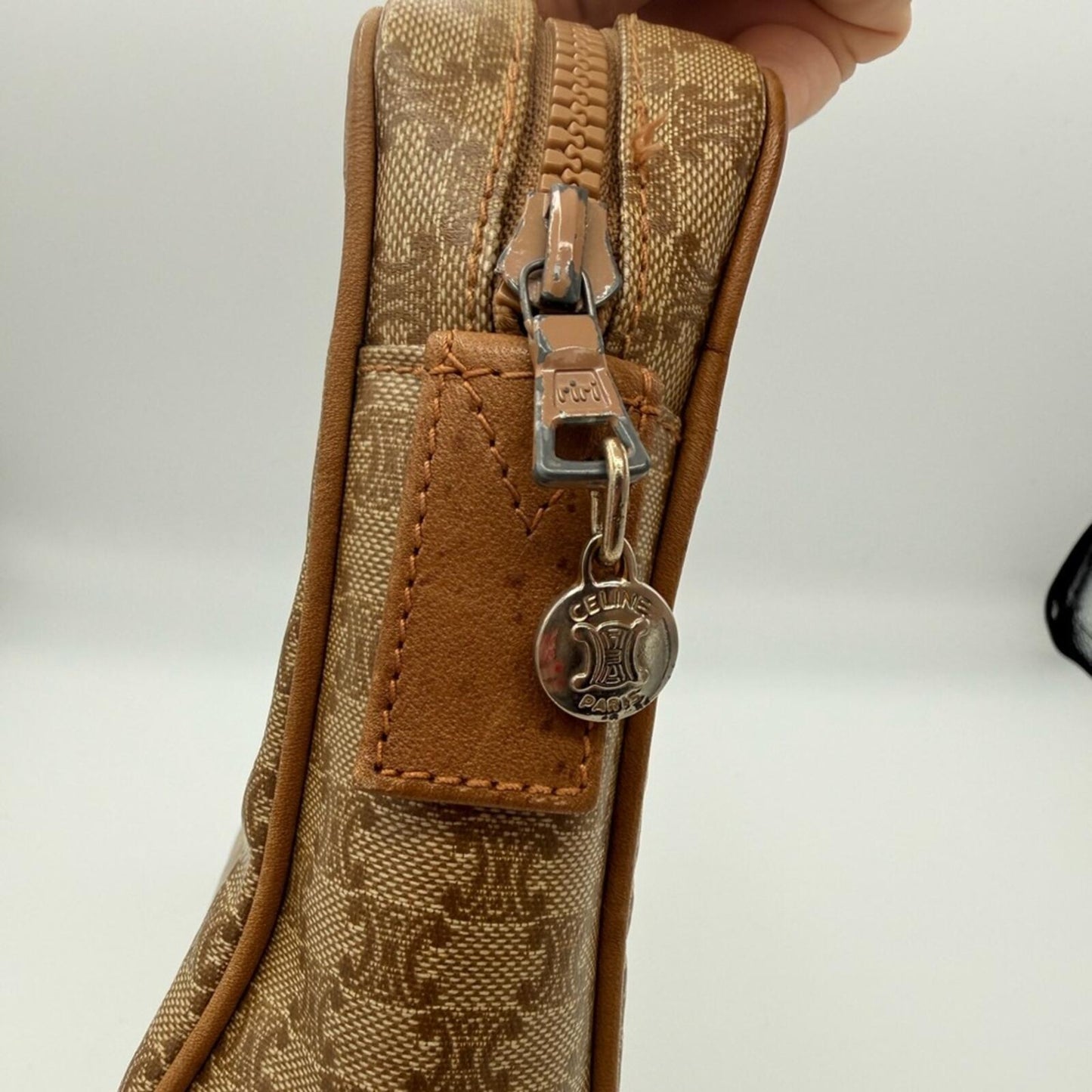 CELINE Tan Monogram Travel Pouch