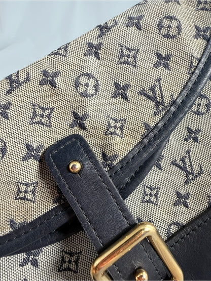 Louis Vuitton Navy Mini Lin  Majorie Shoulder Bag