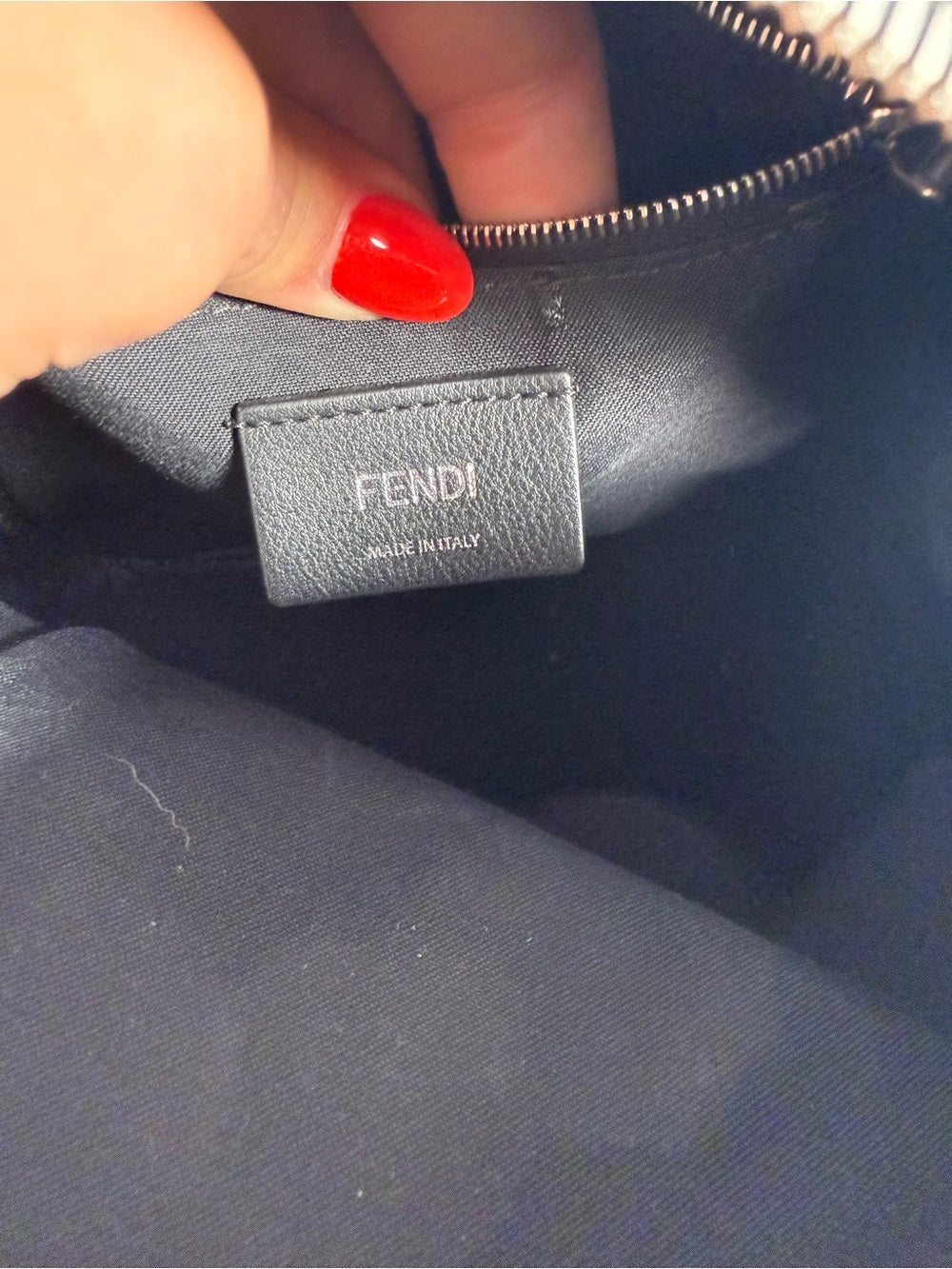 Fendi Mini By The Way Leather Backpack with Pearl Bow Detail